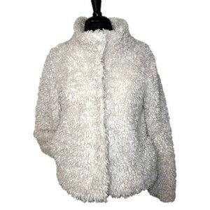 Loft Lounge Sherpa Soft Button Up Cream Women’s Small